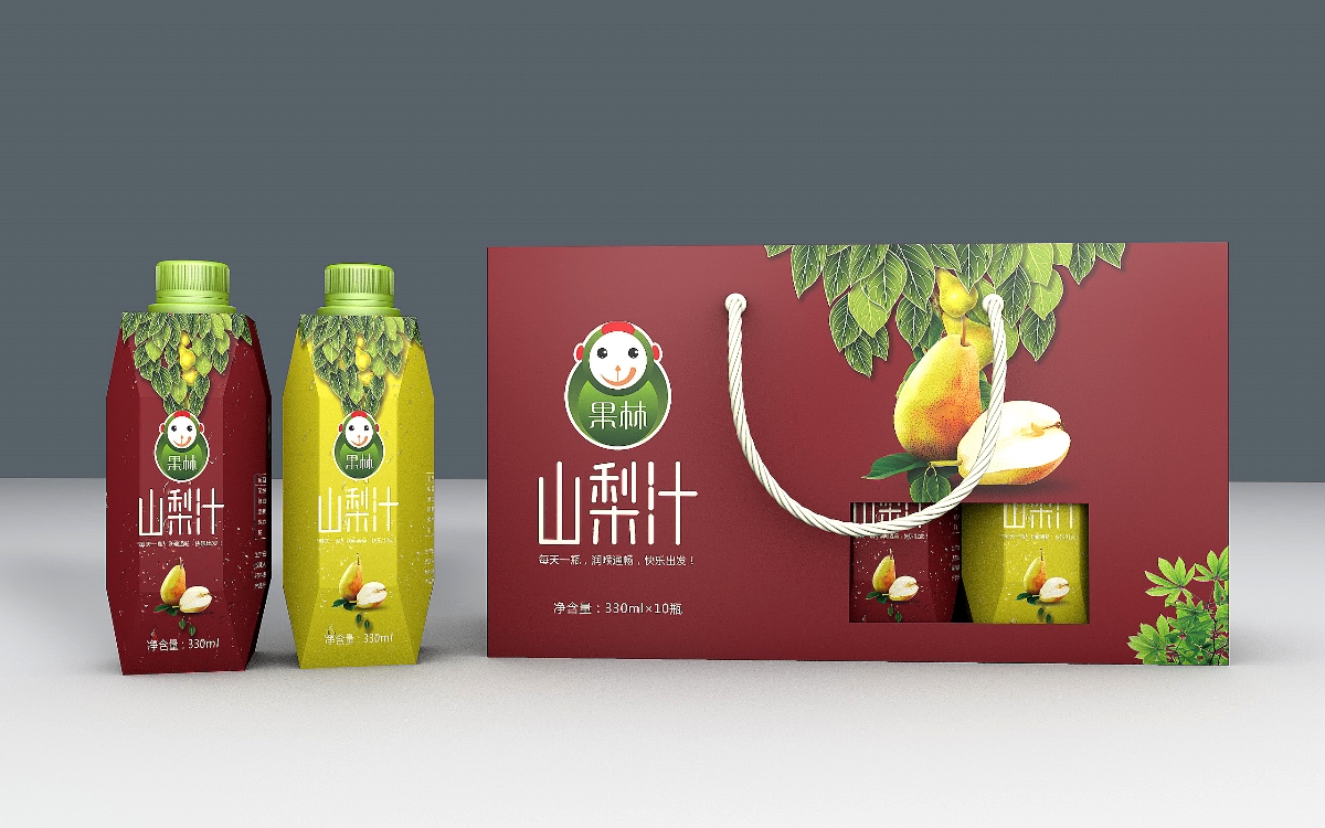 果林山梨汁品牌LOGO設(shè)計/包裝設(shè)計